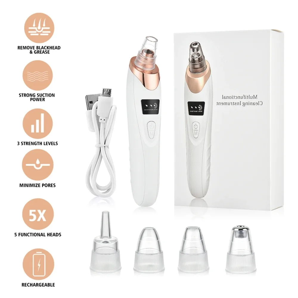 Electric Blackhead Remover Beauty Facial Cleaner Black Point Vacuum Suction Black Head Dots Remover Extractor Skin Care Tools