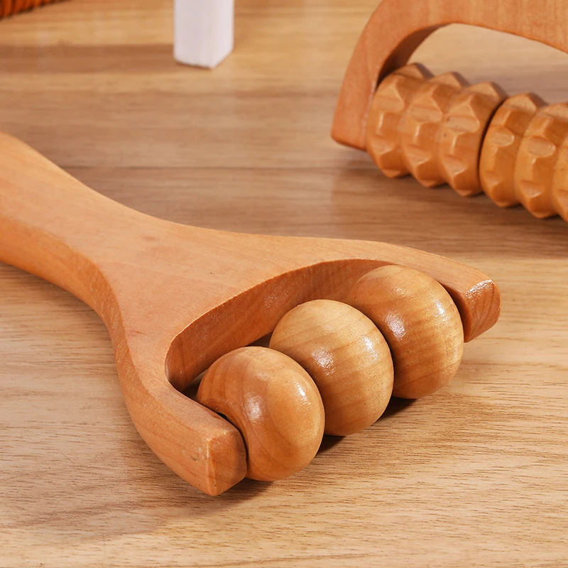 Wooden Roller Massager Neck Shoulder and Leg Universal Hand Massager Massage Tool Foot Massager